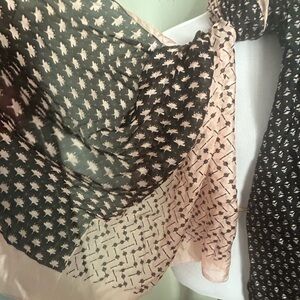 Black and Pink Patterned Scarf NEW Brought back from Paris